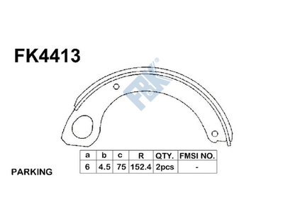 K4413 Brake shoe fbk